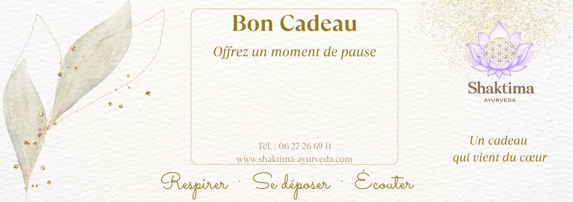 Bon cadeau soins ayurvédiques et massages